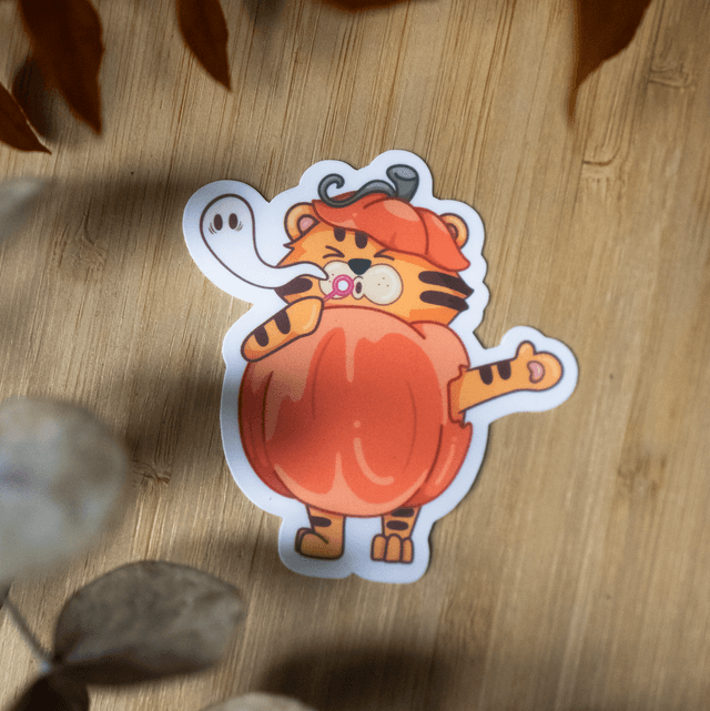 Sticker Tigre Citrouille